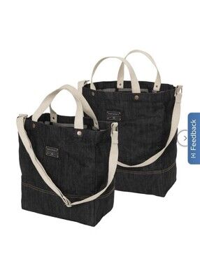 Barebones Neelum Tote Bag 2-Piece Set Denim Authentic NWT